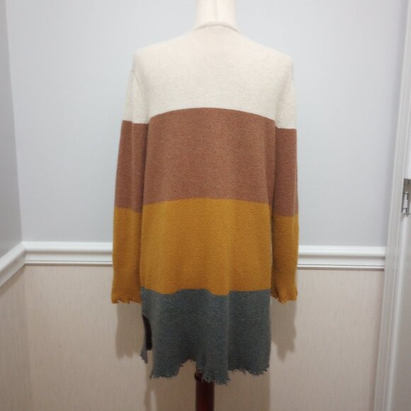 Madewell Frayed Alpaca Wool Striped Wrap Long Cardigan Kent Duster - Picture 6 of 12